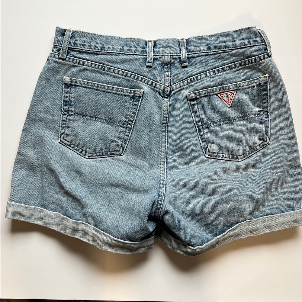 90’s Vintage GUESS JEANS Denim Shorts Sz 32” great condition, cuffed U.S.A.